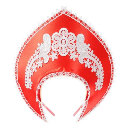 Кокошник для Снегурочки красный