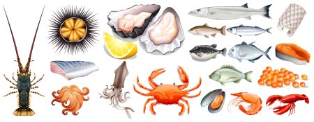 Морепродукты карточки для детей