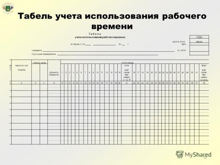 Табель учета рабочего времени т-13