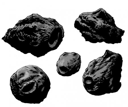 Астероид на белом фоне