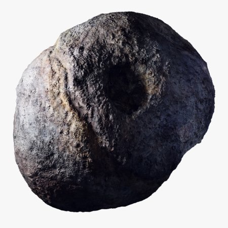 Метеорит на белом фоне
