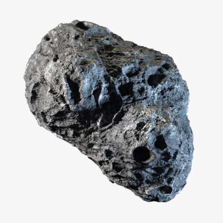 Метеорит на белом фоне