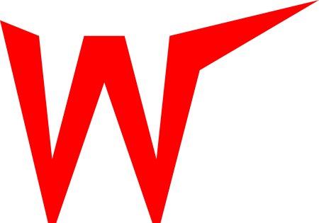 Буква w голубая