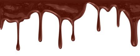 Шоколадные подтеки на белом фоне