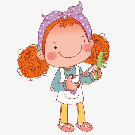 Парикмахер для детей на прозрачном фоне