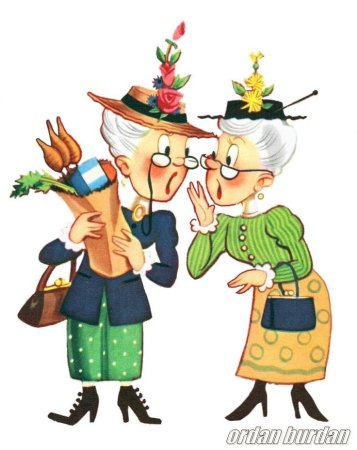 Веселые старушки на прозрачном фоне