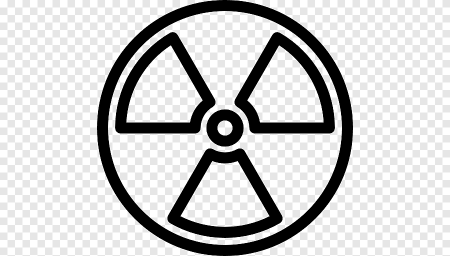 Знак радиации черно белый