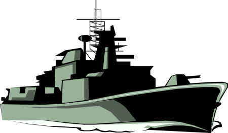Силуэт корабля военного для детей