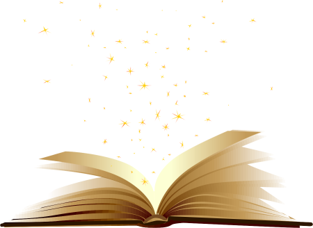 Летящие книги на прозрачном фоне