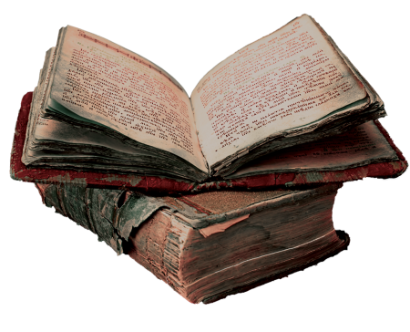 Старая книга на прозрачном фоне