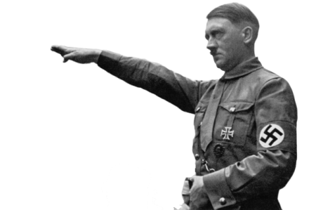 Адольф Гитлер зигует