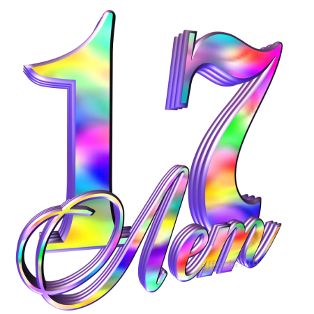 Надпись 17 лет на прозрачном фоне