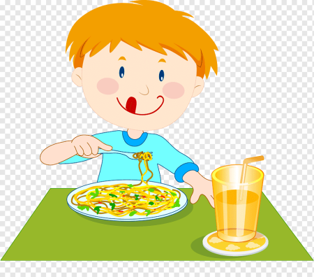 Мальчик кушает