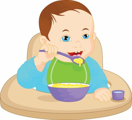 Иллюстрация дети кушают