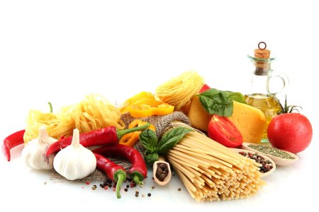 Продукты на белом фоне