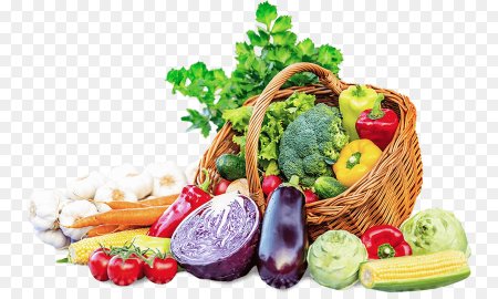 Продуктовая корзина с фруктами и овощами