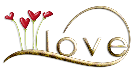 Надпись Love на прозрачном фоне