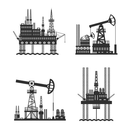 Платформа добычи нефти вектор
