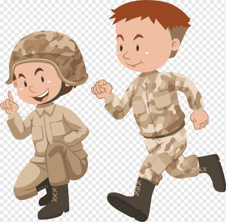 Дети в военной форме вектор