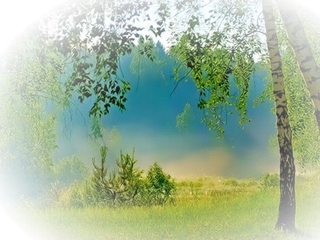 Пейзажи летней природы на прозрачном фоне