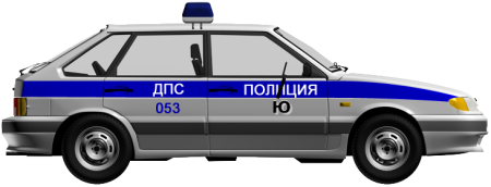 Полицейская машинка Лада 15 вид сбоку