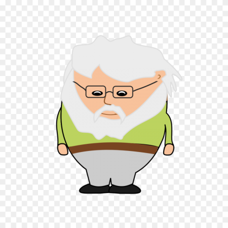 Мультяшный дед с бородой