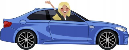 Мультяшный автомобиль сбоку