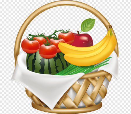 Корзинка с овощами мультяшная