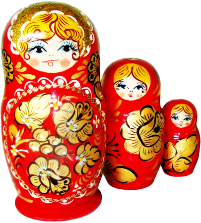 Матрешка на белом фоне