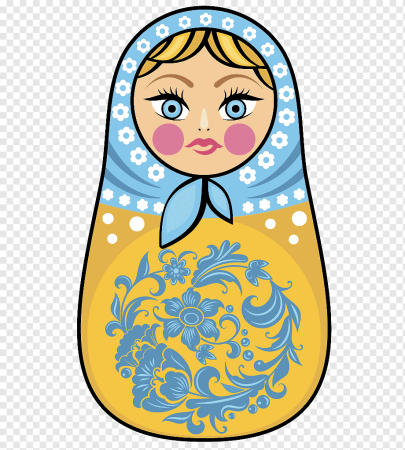 Матрешка на прозрачном фоне