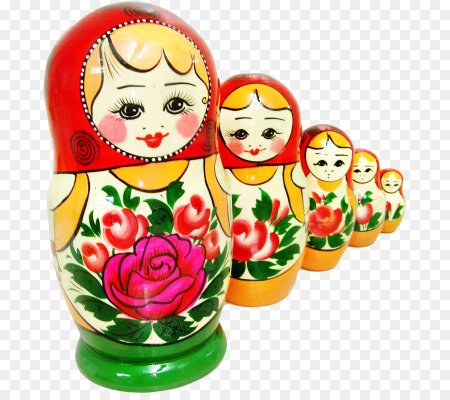 Матрешка на прозрачном фоне