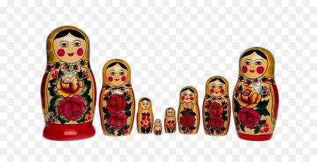 Семеновская Матрешка на прозрачном фоне
