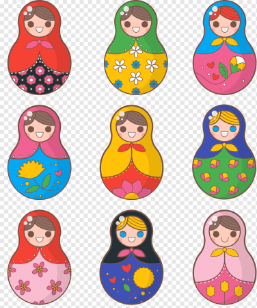 Цветные матрешки для детей