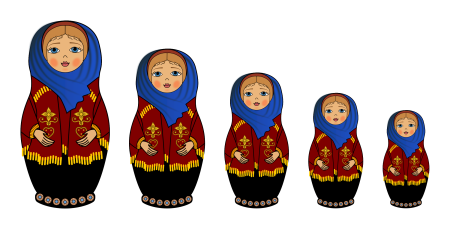 Матрешка на белом фоне