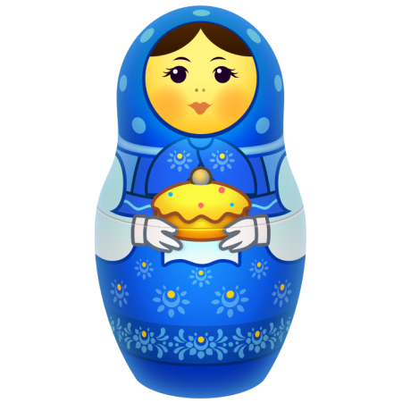 Матрешка на прозрачном фоне