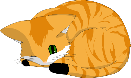 Мультяшный кот спит
