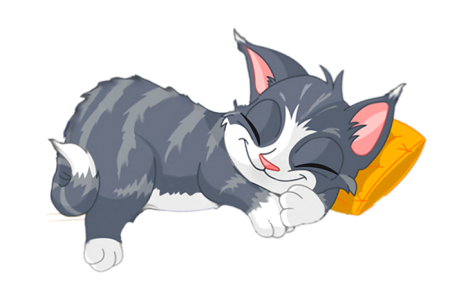 Котенок спит мультяшный