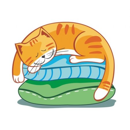 Кошка спит вектор