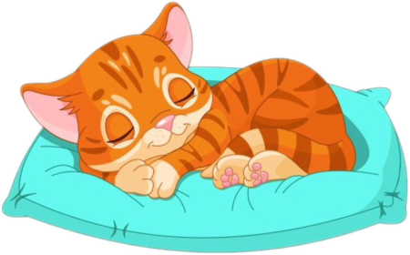 Мультяшный спящий котенок