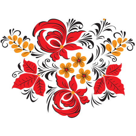 Хохлома на белом фоне