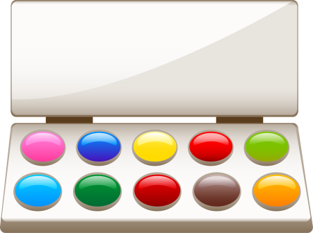 Акварельные краски без фона