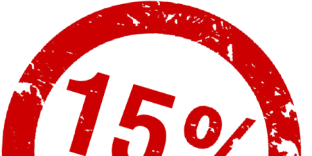 Скидка 15 на прозрачном фоне
