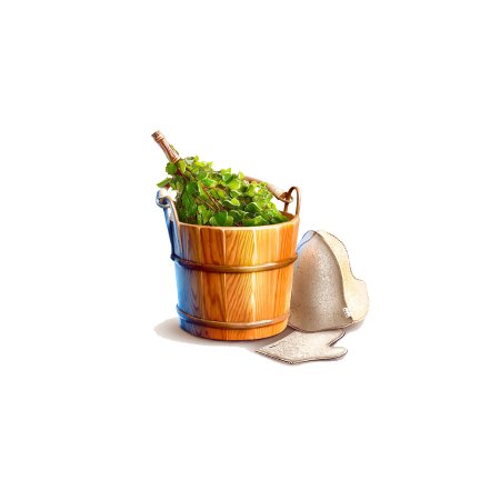 Банные принадлежности на прозрачном фоне