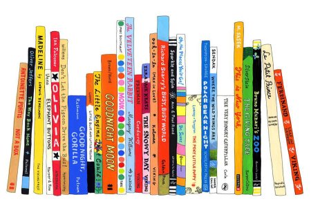 Корешки книг на полке