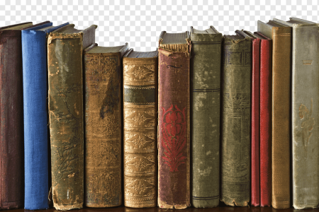 Корешки книг на полке