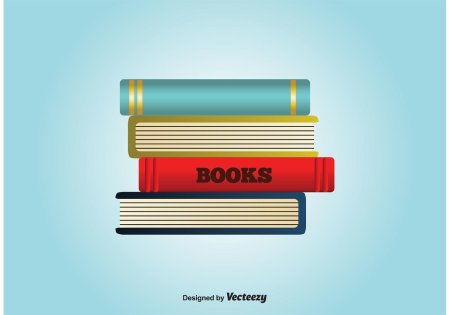 Стопка книг на полке
