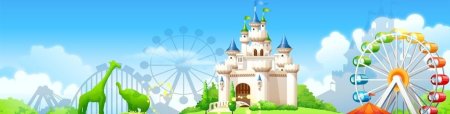 Фон парк аттракционов для детей
