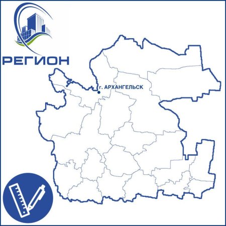 Контурная карта Архангельской области с районами