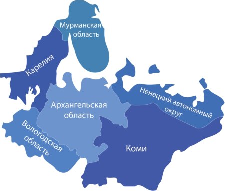 Карта европейского севера России