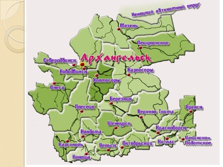 Карта Архангельской области